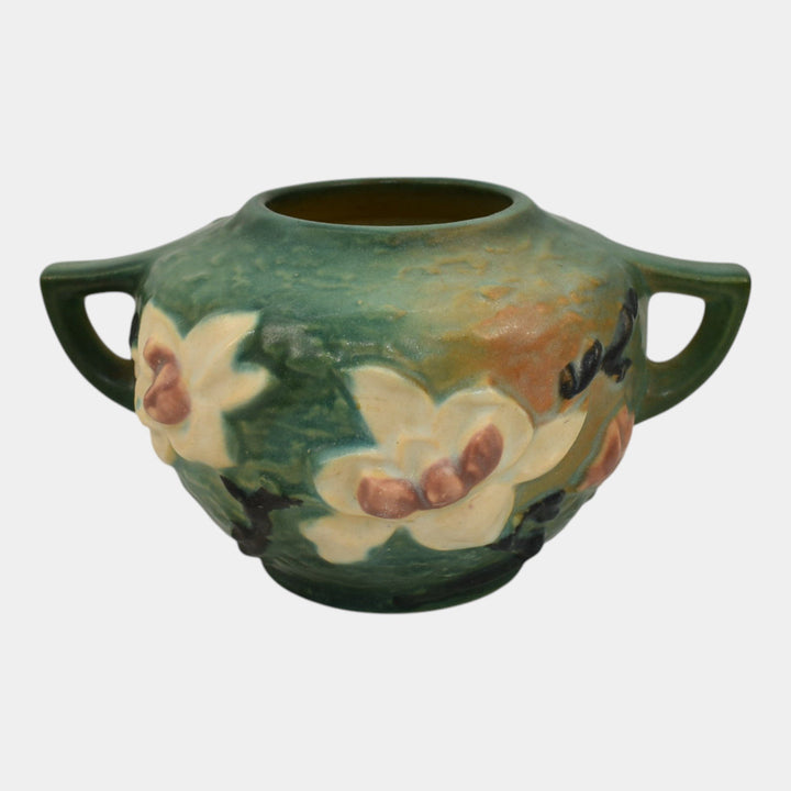 Roseville Magnolia Green 1943 Mid Century Modern Art Pottery Ceramic Bowl 446-4 - Just Art Pottery