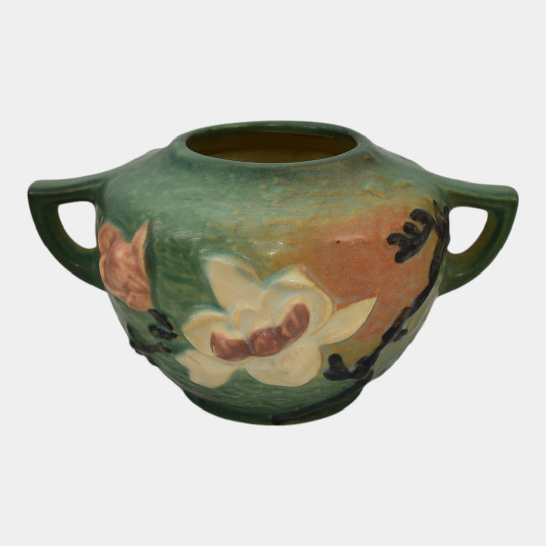 Roseville Magnolia Green 1943 Mid Century Modern Art Pottery Ceramic Bowl 446-4 - Just Art Pottery
