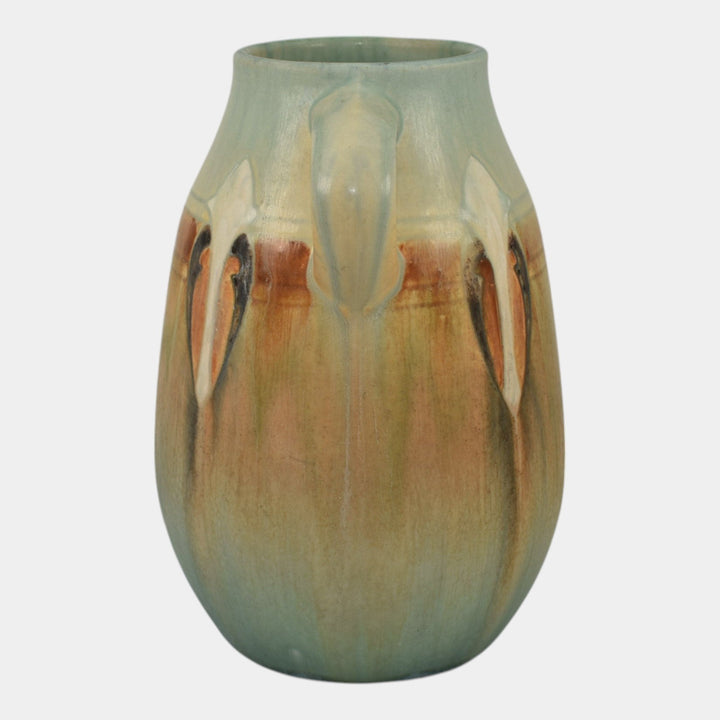 Roseville Montacello Green 1931 Vintage Arts And Crafts Pottery Vase 561-7