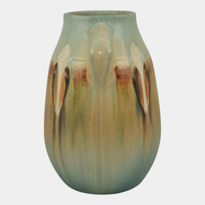 Roseville Montacello Green 1931 Vintage Arts And Crafts Pottery Vase 561-7