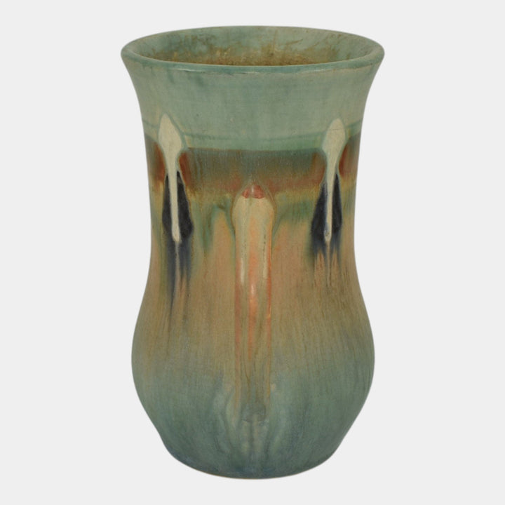 Roseville Montacello Green 1931 Vintage Arts And Crafts Pottery Vase 556-5