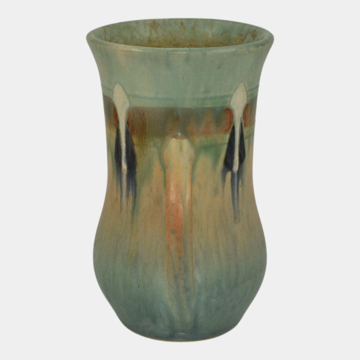 Roseville Montacello Green 1931 Vintage Arts And Crafts Pottery Vase 556-5