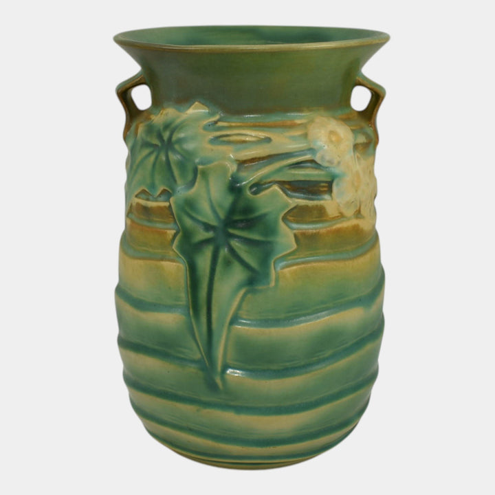 Roseville Luffa Green 1934 Vintage Arts And Crafts Pottery Ceramic Vase 686-7