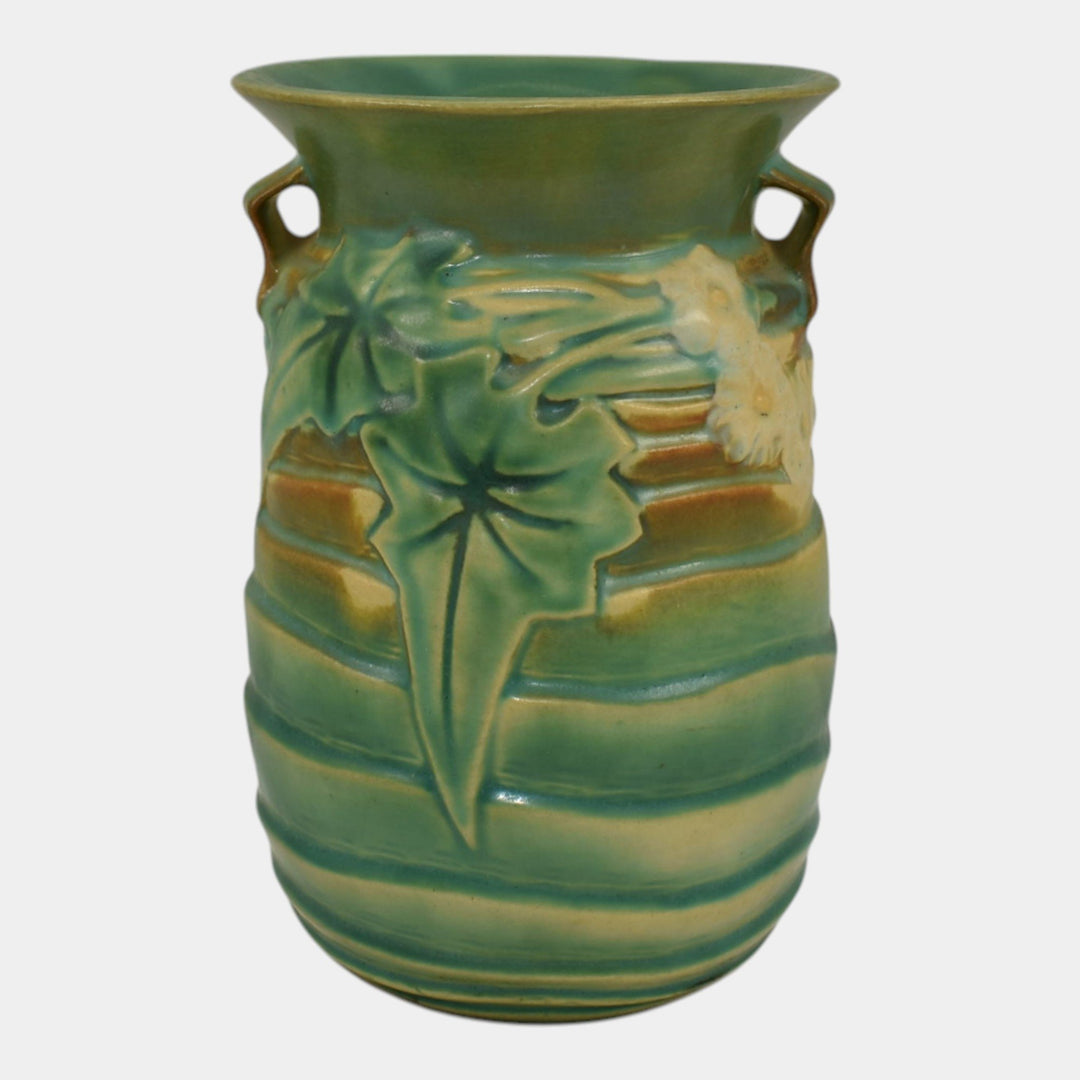Roseville Luffa Green 1934 Vintage Arts And Crafts Pottery Ceramic Vase 686-7