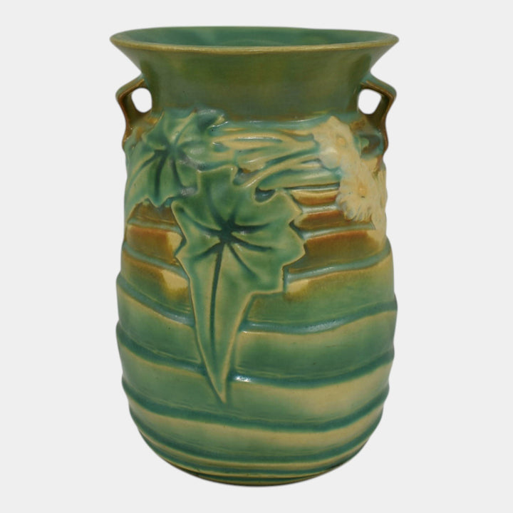 Roseville Luffa Green 1934 Vintage Arts And Crafts Pottery Ceramic Vase 686-7
