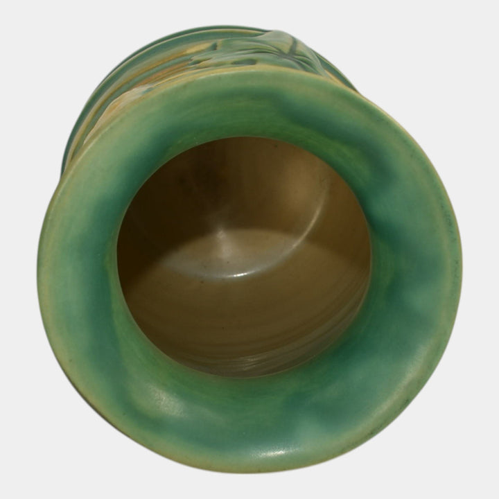 Roseville Luffa Green 1934 Vintage Arts And Crafts Pottery Ceramic Vase 686-7
