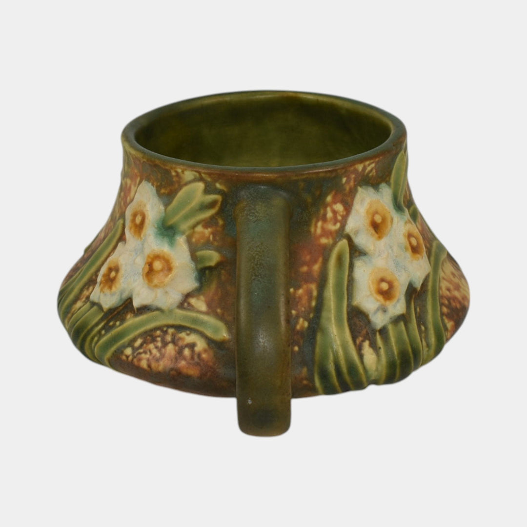 Roseville Jonquil 1931 Vintage Arts And Crafts Pottery Brown Ceramic Vase 523-3