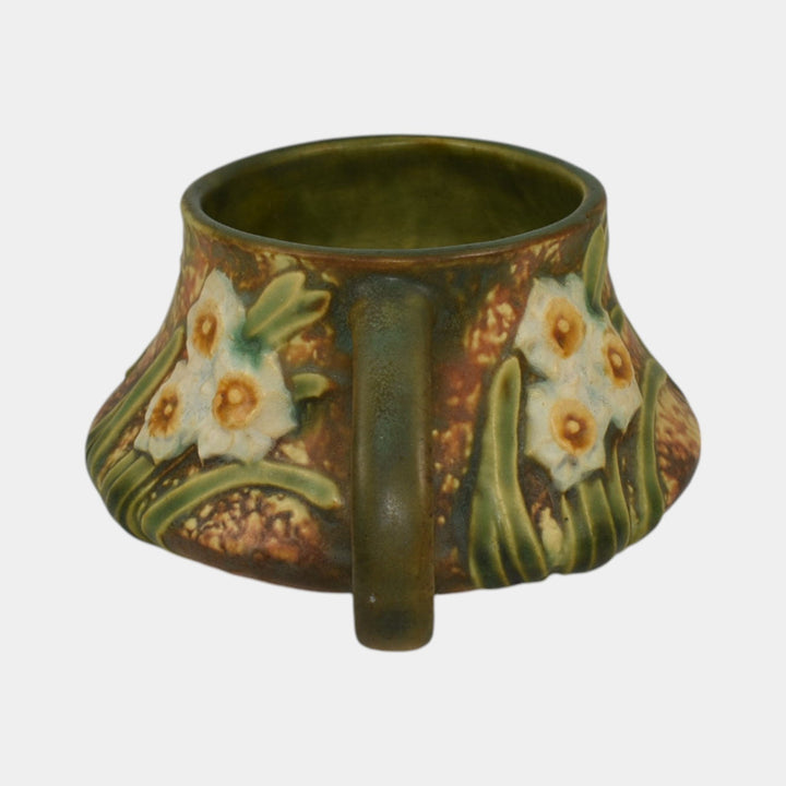 Roseville Jonquil 1931 Vintage Arts And Crafts Pottery Brown Ceramic Vase 523-3