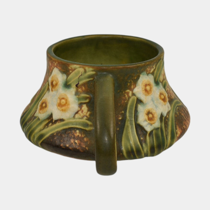 Roseville Jonquil 1931 Vintage Arts And Crafts Pottery Brown Ceramic Vase 523-3