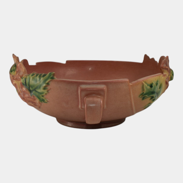 Roseville Poppy Pink 1938 Vintage Art Deco Pottery Ceramic Console Bowl 337-8