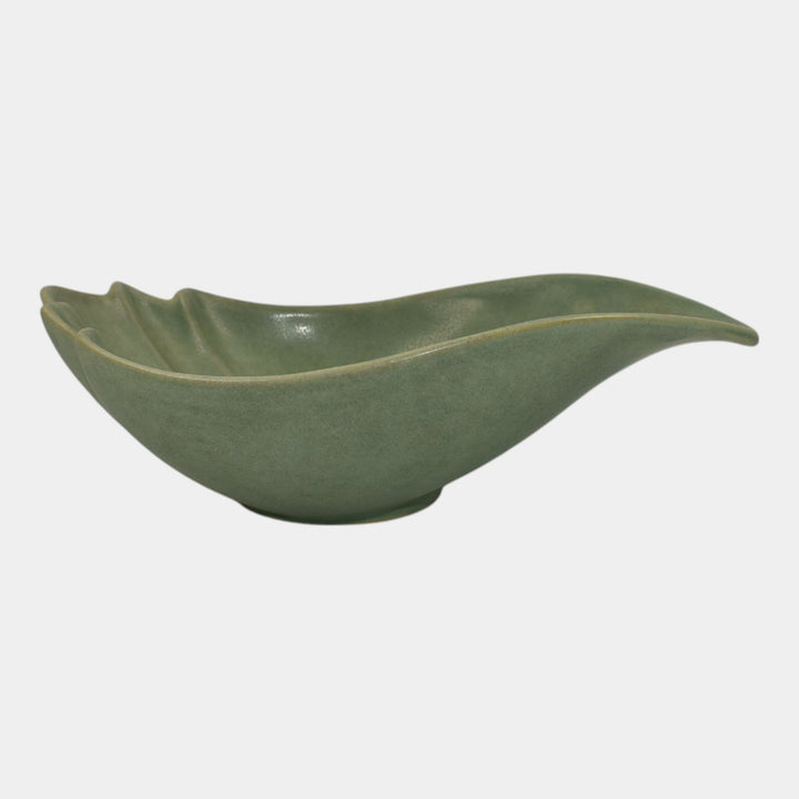 Roseville Capri Cactus Green Mid Century Modern Pottery Bowl 529-9
