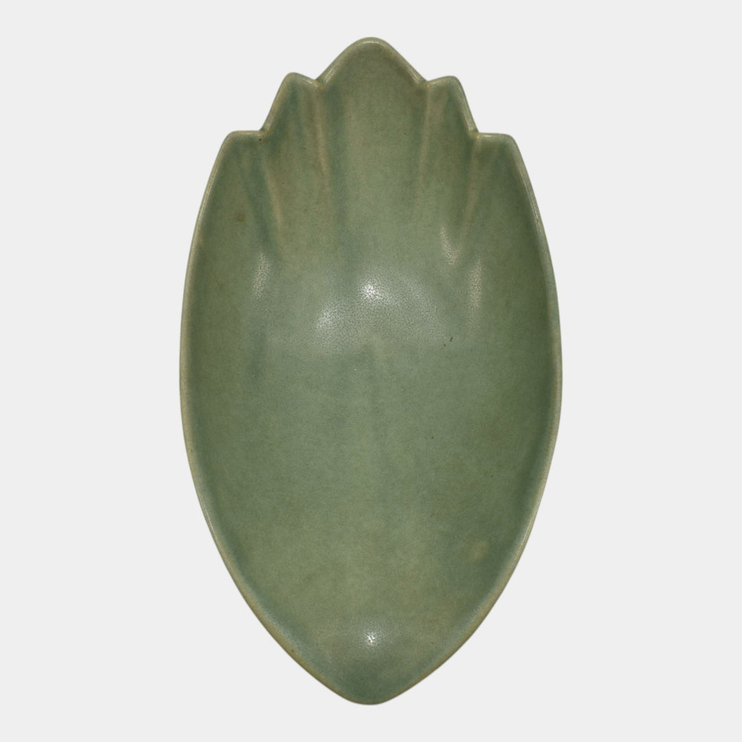 Roseville Capri Cactus Green Mid Century Modern Pottery Bowl 529-9
