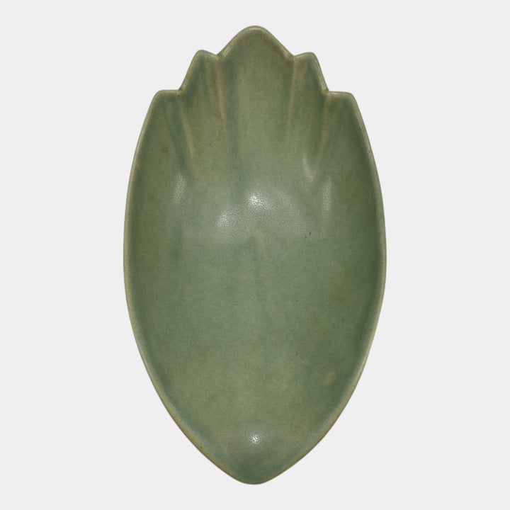 Roseville Capri Cactus Green Mid Century Modern Pottery Bowl 529-9