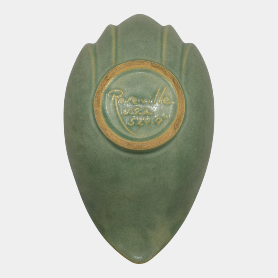 Roseville Capri Cactus Green Mid Century Modern Pottery Bowl 529-9