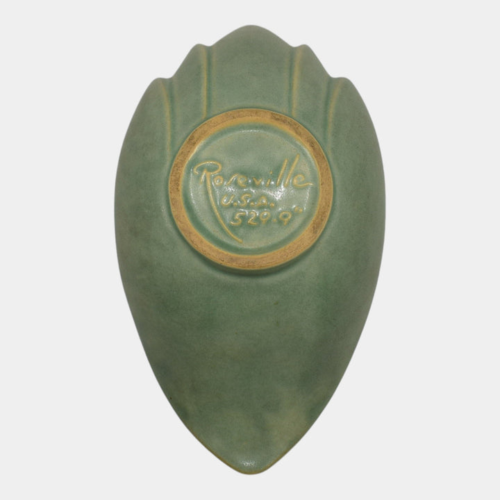 Roseville Capri Cactus Green Mid Century Modern Pottery Bowl 529-9