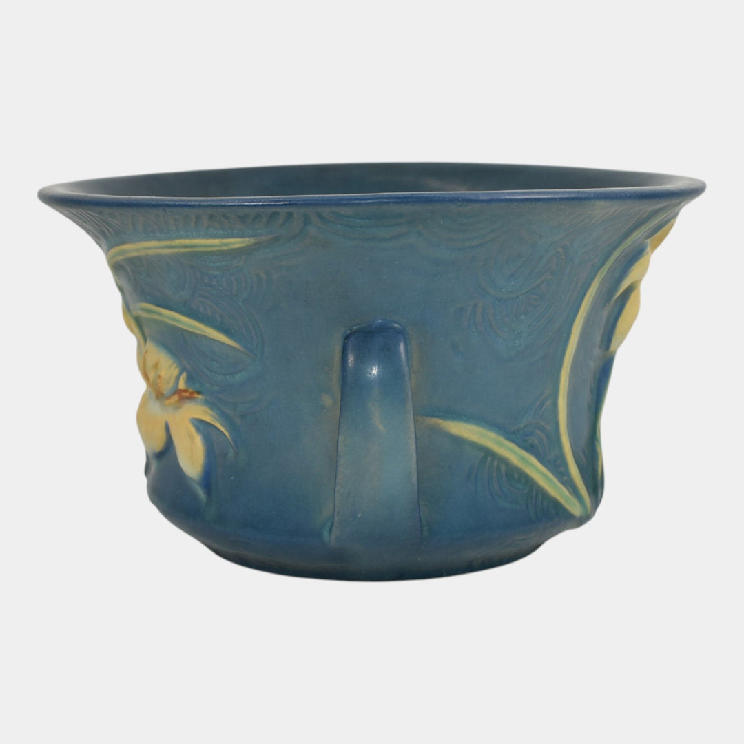 Roseville Zephyr Lily Blue 1946 Vintage Art Pottery Ceramic Bowl Planter 470-5