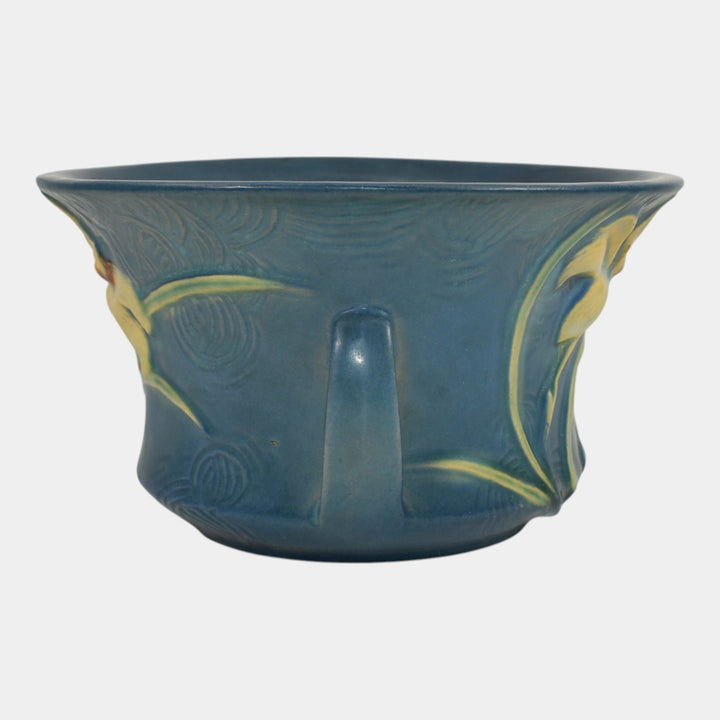 Roseville Zephyr Lily Blue 1946 Vintage Art Pottery Ceramic Bowl Planter 470-5