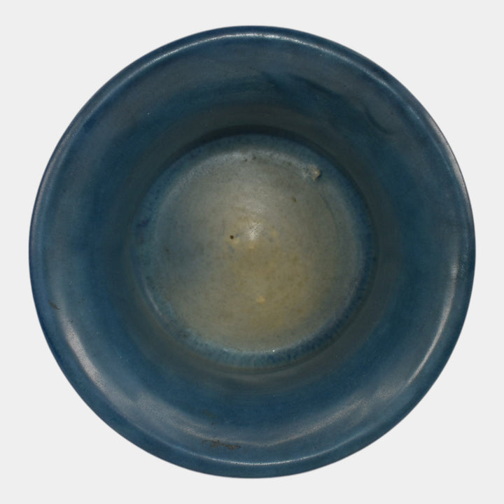 Roseville Zephyr Lily Blue 1946 Vintage Art Pottery Ceramic Bowl Planter 470-5