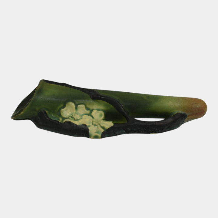 Roseville Dogwood Smooth 1920 Vintage Art Pottery Ceramic Wall Pocket 1218-10