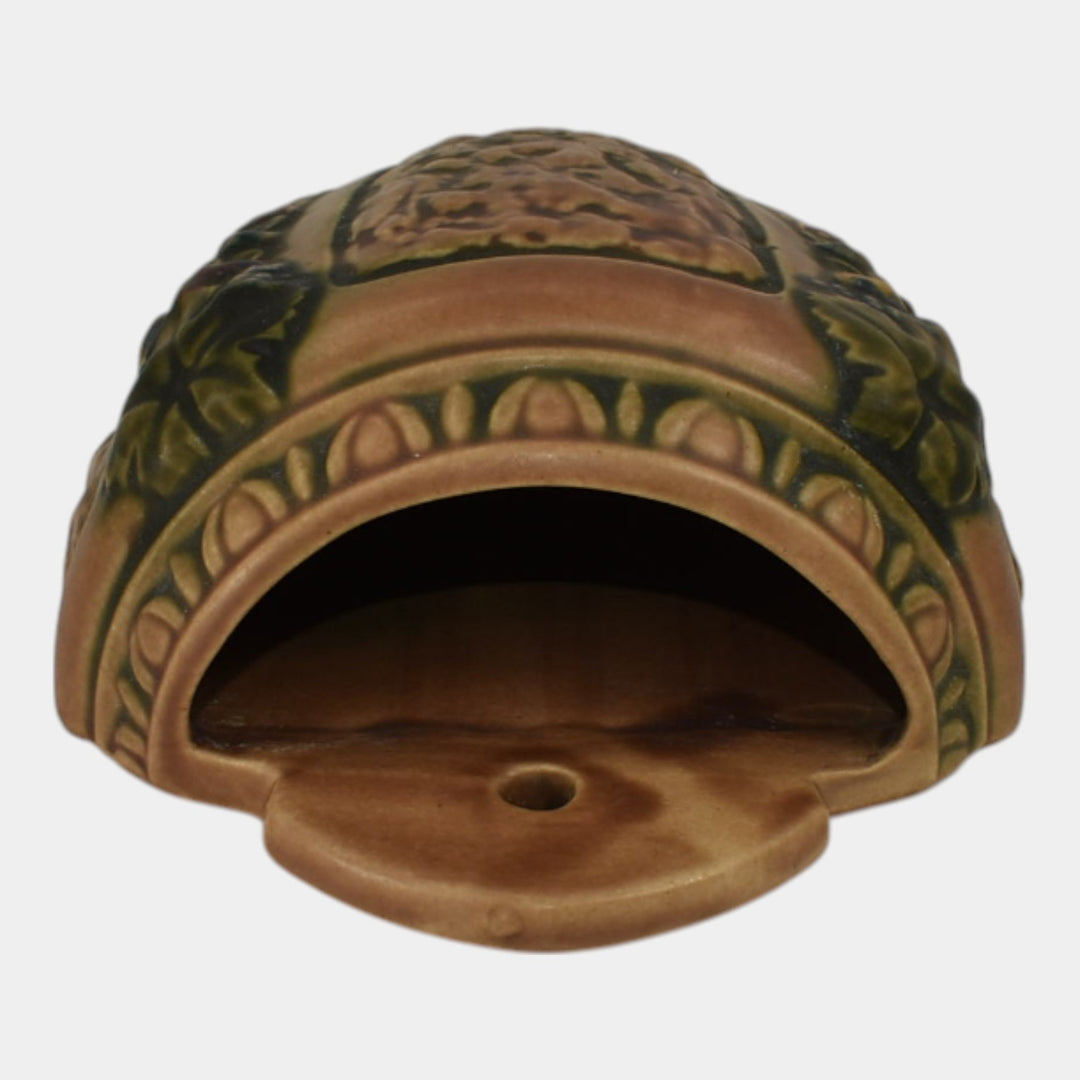 Roseville Florentine I Brown 1924 Vintage Pottery Ceramic Wall Pocket 1230-10