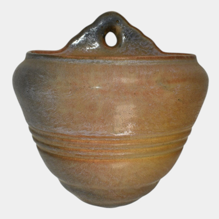 Roseville Earlam Tan And Blue 1930 Vintage Art Pottery Ceramic Wall Pocket 1263