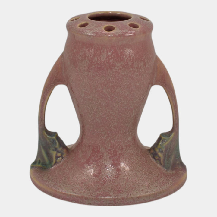 Roseville Tuscany Pink 1927 Vintage Art Deco Pottery Ceramic Flower Frog 66-5