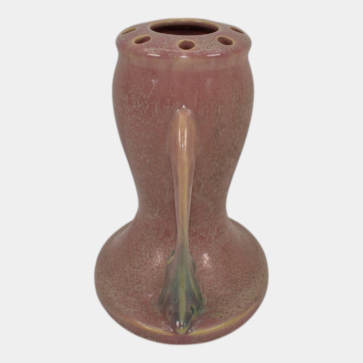 Roseville Tuscany Pink 1927 Vintage Art Deco Pottery Ceramic Flower Frog 66-5