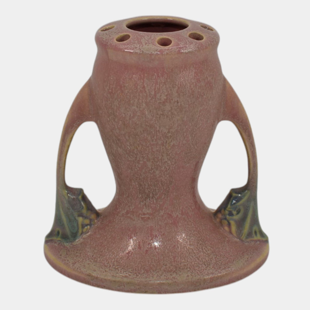 Roseville Tuscany Pink 1927 Vintage Art Deco Pottery Ceramic Flower Frog 66-5
