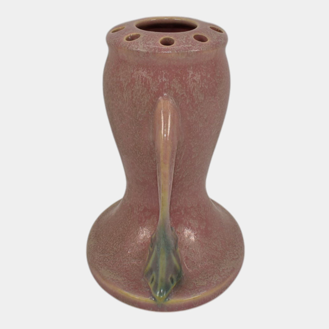 Roseville Tuscany Pink 1927 Vintage Art Deco Pottery Ceramic Flower Frog 66-5