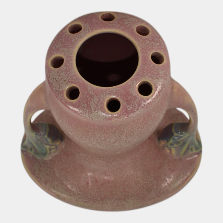 Roseville Tuscany Pink 1927 Vintage Art Deco Pottery Ceramic Flower Frog 66-5