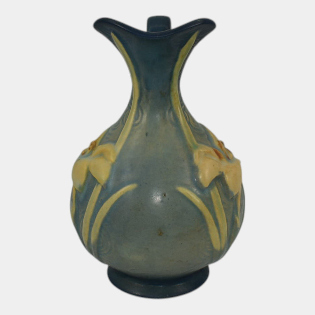 Roseville Zephyr Lily Blue1946 Mid Century Modern Art Pottery Ewer 22-6