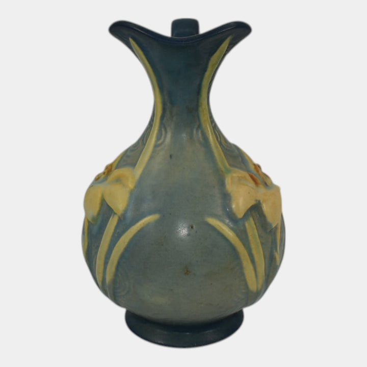 Roseville Zephyr Lily Blue1946 Mid Century Modern Art Pottery Ewer 22-6