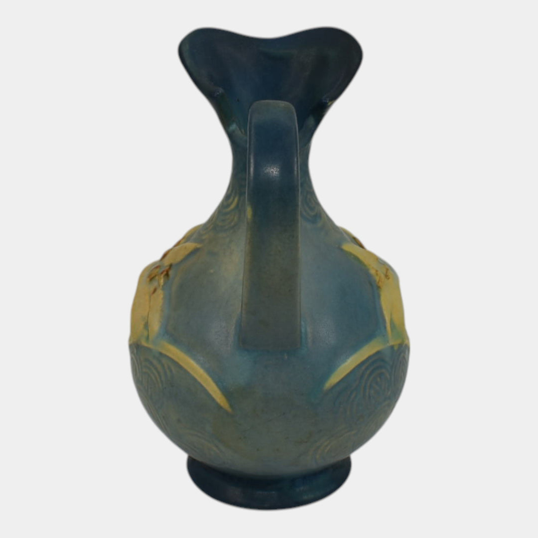 Roseville Zephyr Lily Blue1946 Mid Century Modern Art Pottery Ewer 22-6
