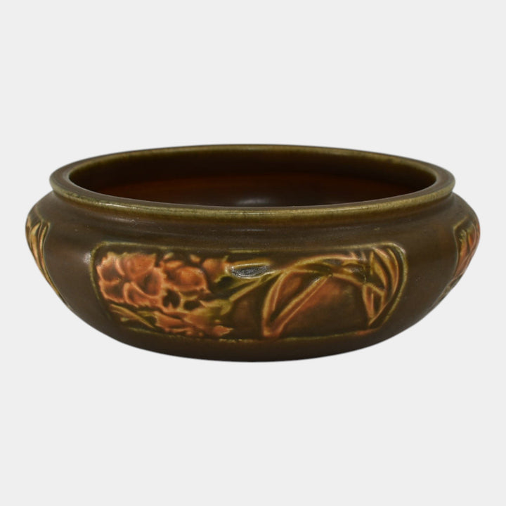 Roseville Rosecraft Panel Brown 1926 Arts And Crafts Pottery Bowl