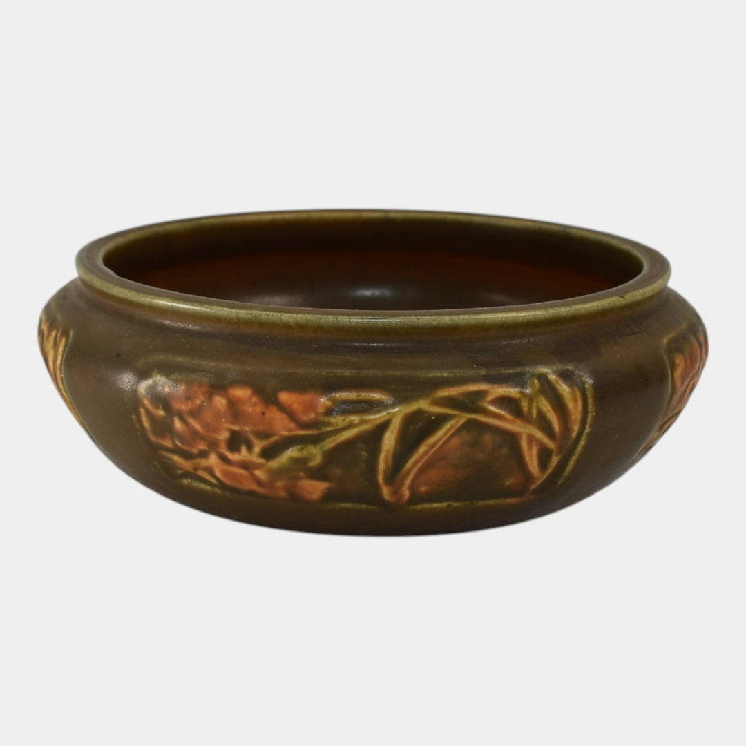 Roseville Rosecraft Panel Brown 1926 Arts And Crafts Pottery Bowl