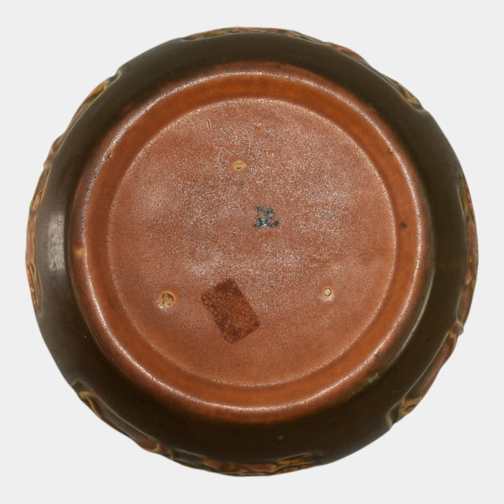 Roseville Rosecraft Panel Brown 1926 Arts And Crafts Pottery Bowl