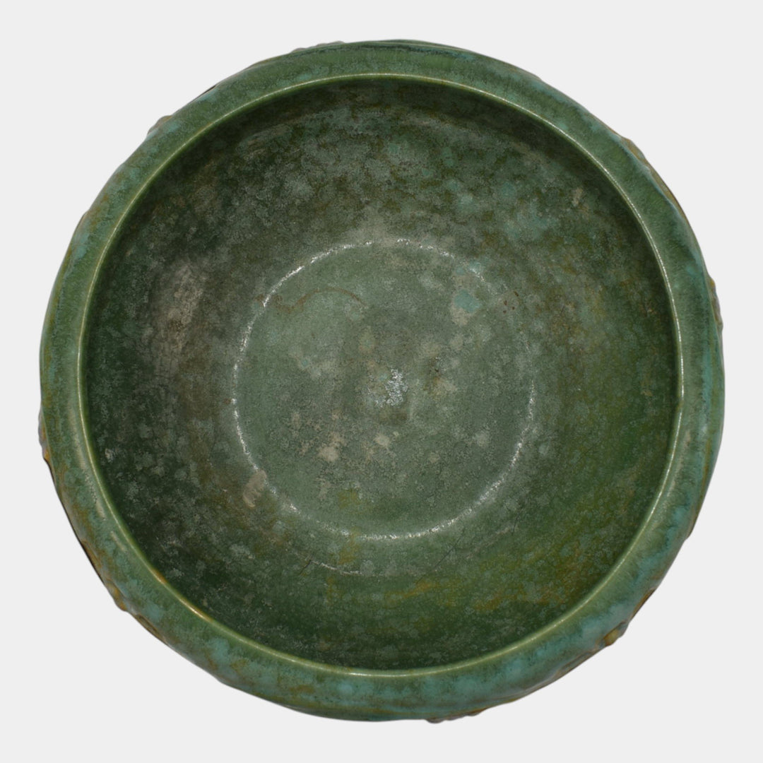 Roseville Laurel Green 1934 Vintage Arts And Crafts Pottery Ceramic Bowl