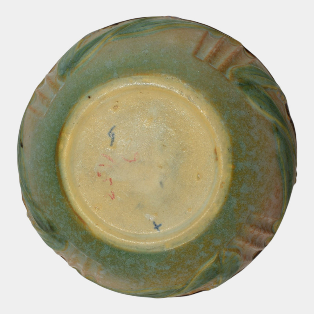 Roseville Laurel Green 1934 Vintage Arts And Crafts Pottery Ceramic Bowl