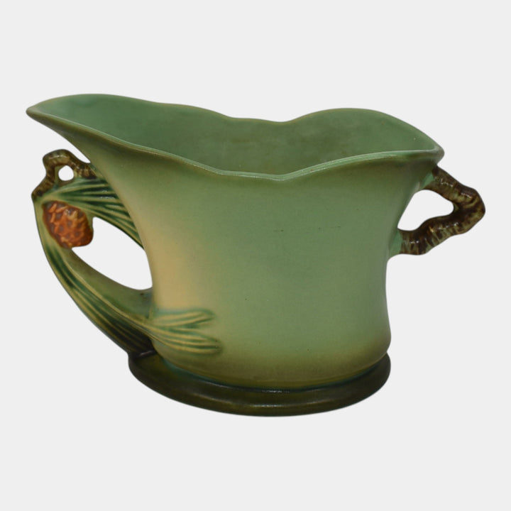 Roseville Pine Cone Green 1953 Vintage Mid Century Modern Ceramic Planter 457-7