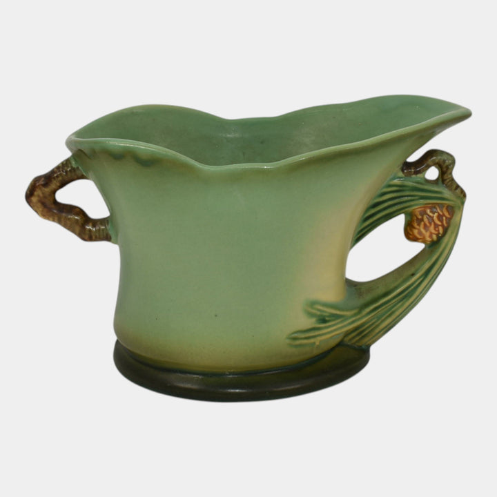 Roseville Pine Cone Green 1953 Vintage Mid Century Modern Ceramic Planter 457-7
