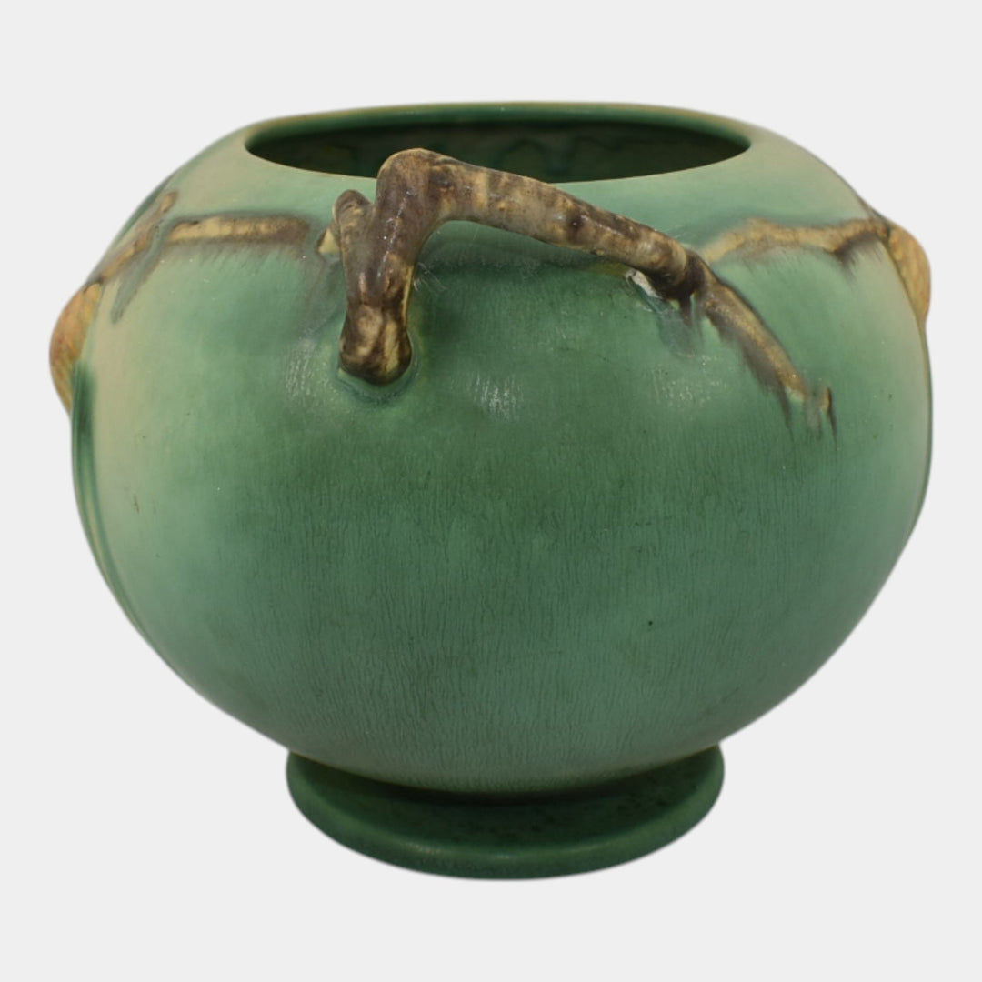 Roseville Pine Cone Green 1936 Vintage Art Pottery Ceramic Bowl Vase 261-6