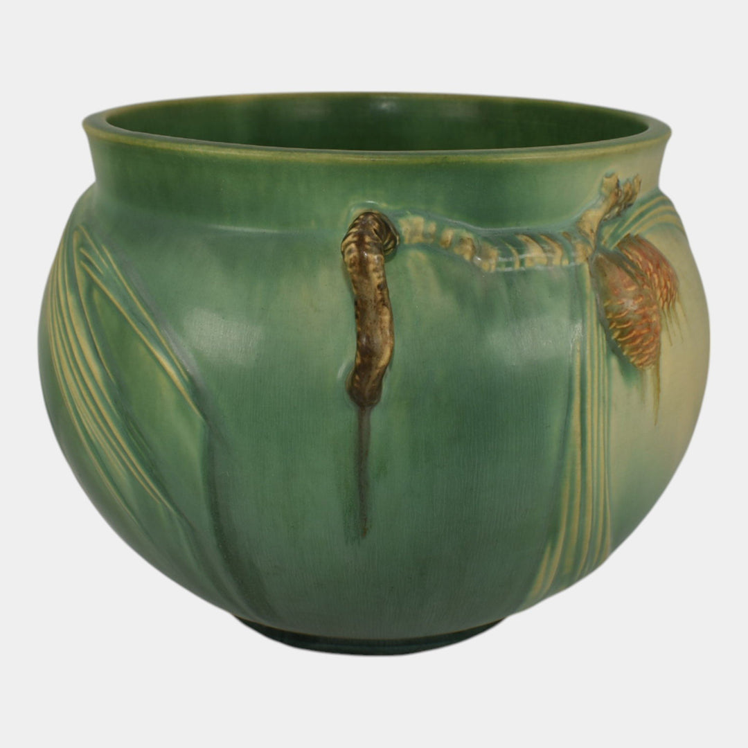 Roseville Pine Cone Green 1935 Vintage Pottery Ceramic Jardiniere Planter 632-8
