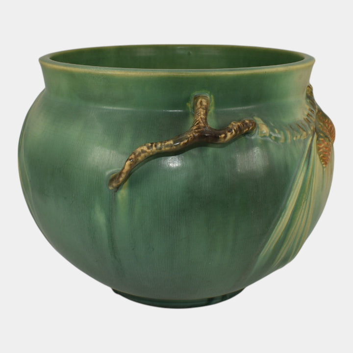 Roseville Pine Cone Green 1935 Vintage Pottery Ceramic Jardiniere Planter 632-8