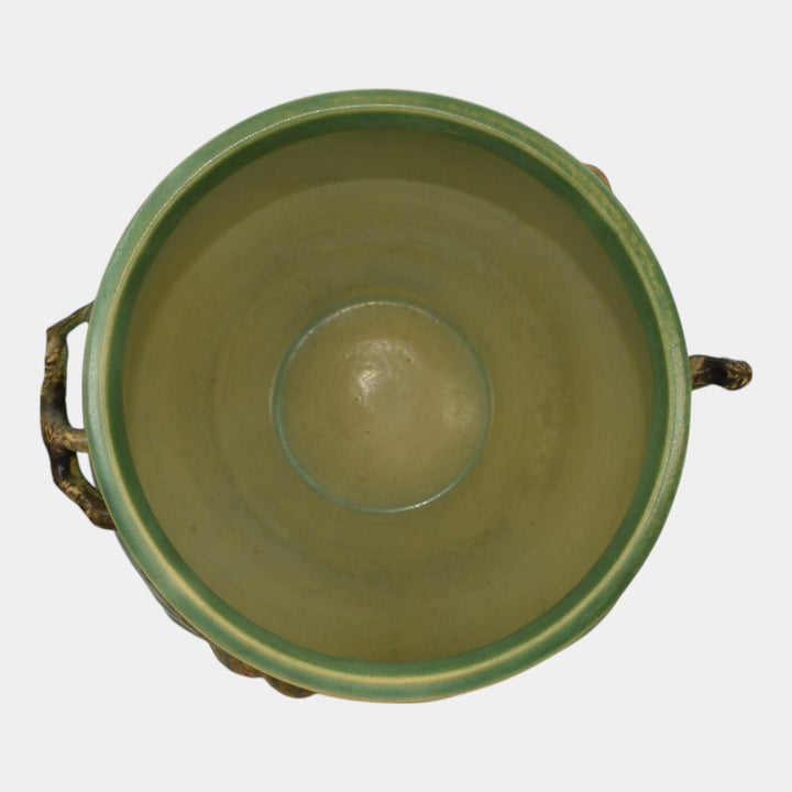 Roseville Pine Cone Green 1935 Vintage Pottery Ceramic Jardiniere Planter 632-8