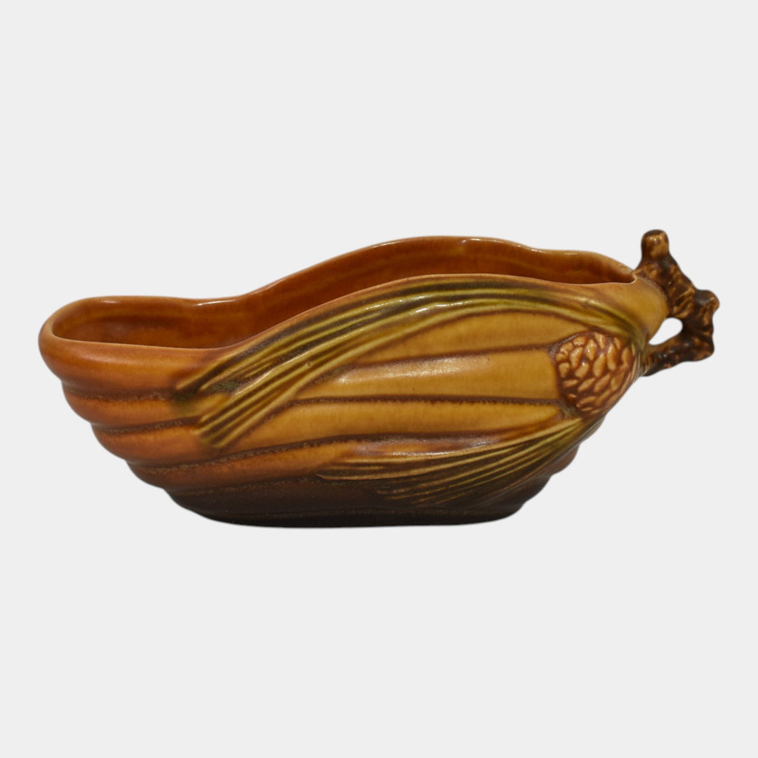 Roseville Pine Cone Brown 1940 Vintage Mid Century Modern Pottery Planter 455-6