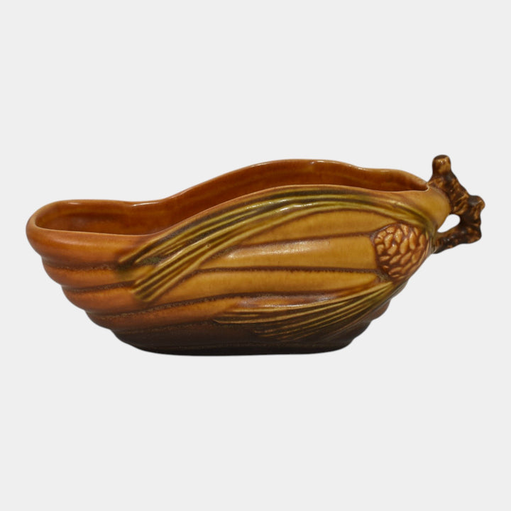 Roseville Pine Cone Brown 1940 Vintage Mid Century Modern Pottery Planter 455-6