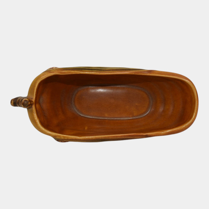 Roseville Pine Cone Brown 1940 Vintage Mid Century Modern Pottery Planter 455-6