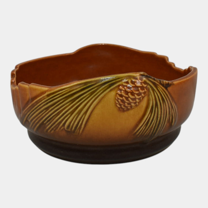 Roseville Pine Cone Brown 1940 Vintage Art Pottery Ceramic Planter Bowl 426-6
