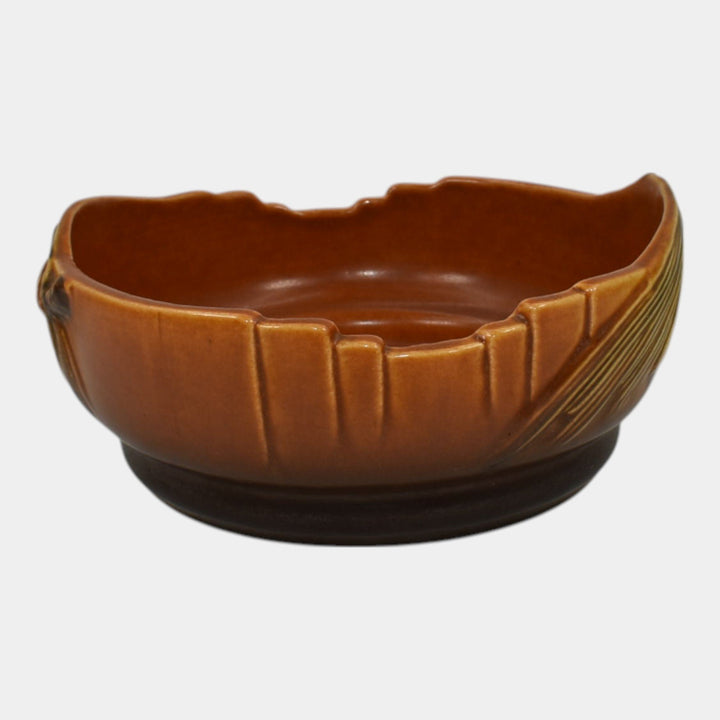Roseville Pine Cone Brown 1940 Vintage Art Pottery Ceramic Planter Bowl 426-6