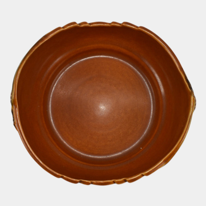 Roseville Pine Cone Brown 1940 Vintage Art Pottery Ceramic Planter Bowl 426-6